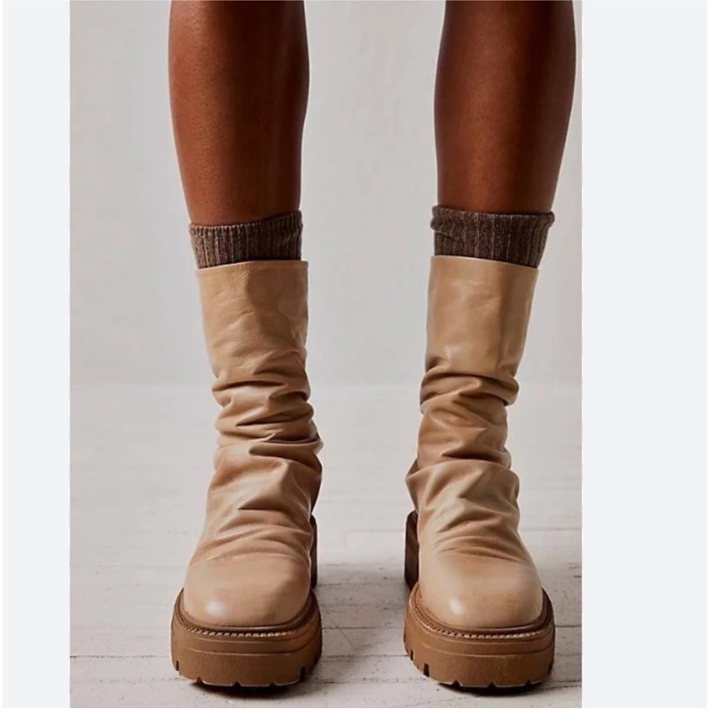 Free People Emma Ruched Platform Boots